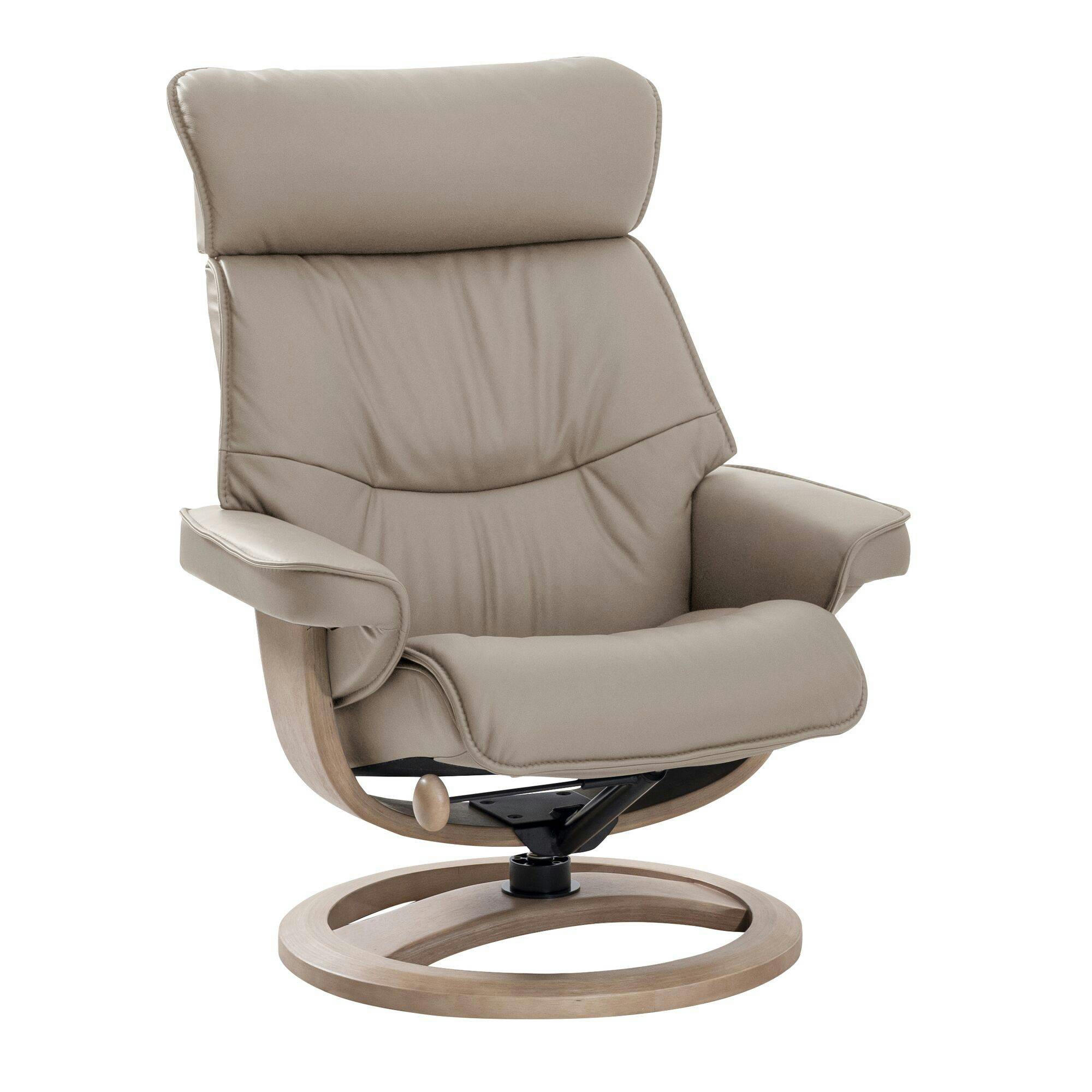 EDEN - Fauteuil de relaxation avec repose pieds en cuir beige