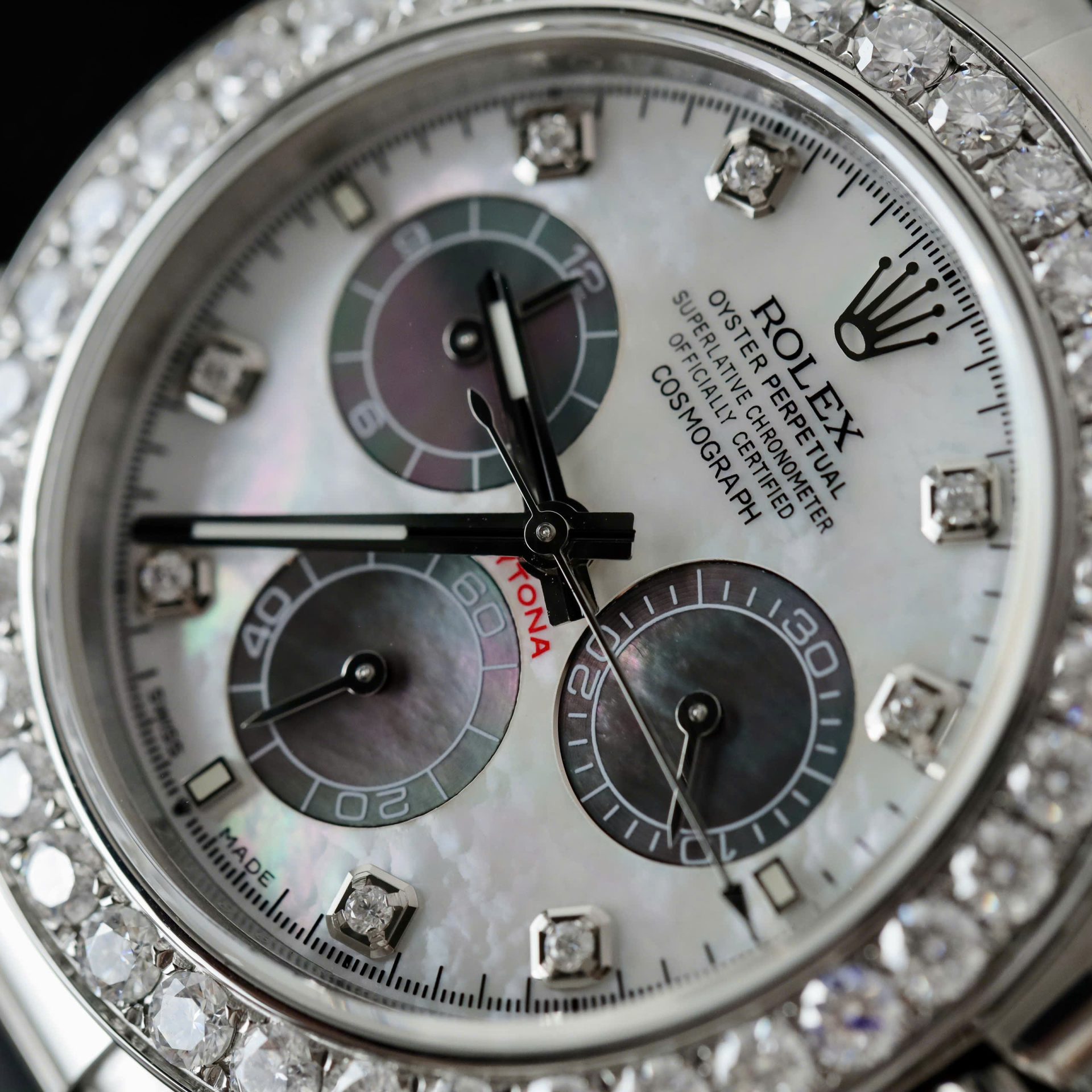 Rolex Daytona 904L Steel MOP Dial With Diamonds 40mm Oysterflex Super Clone