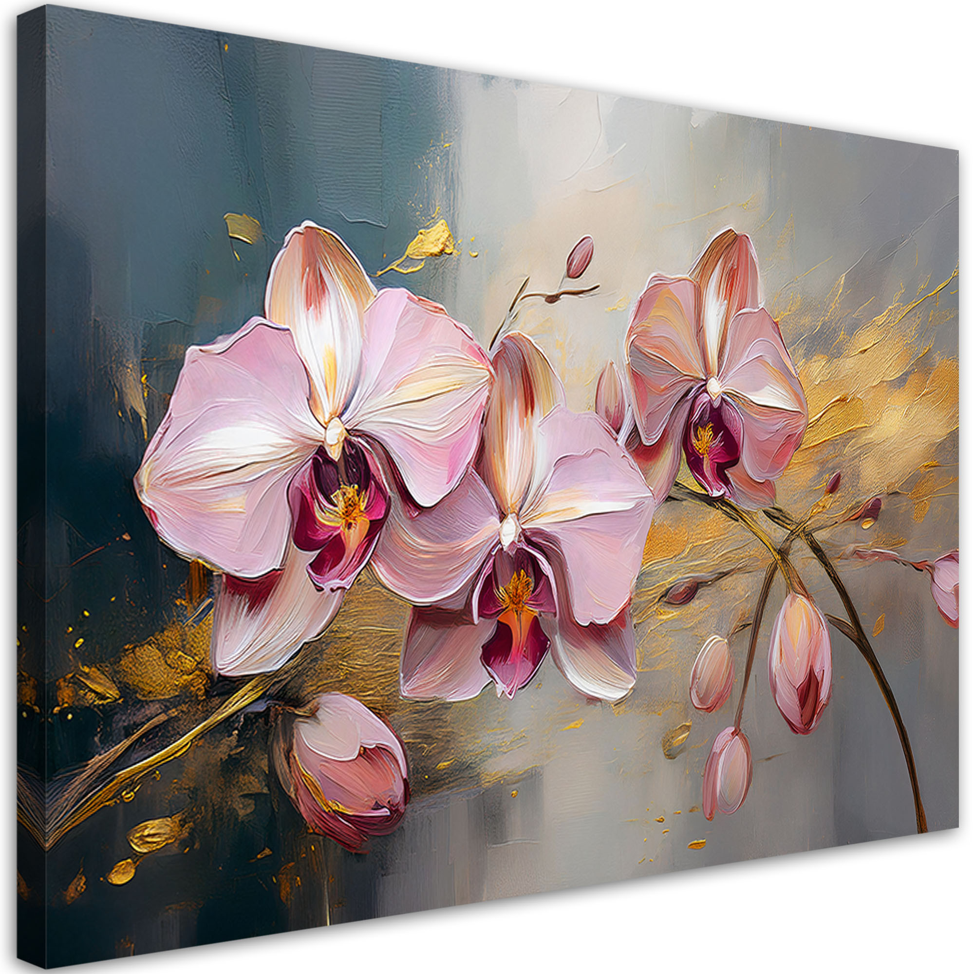 Feeby Obraz na płótnie, Różowe Storczyki Kwiaty Glamour 60x40
