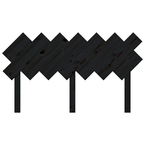 NNEVL Bed Headboard Black 151.5x3x81 cm Solid Wood Pine