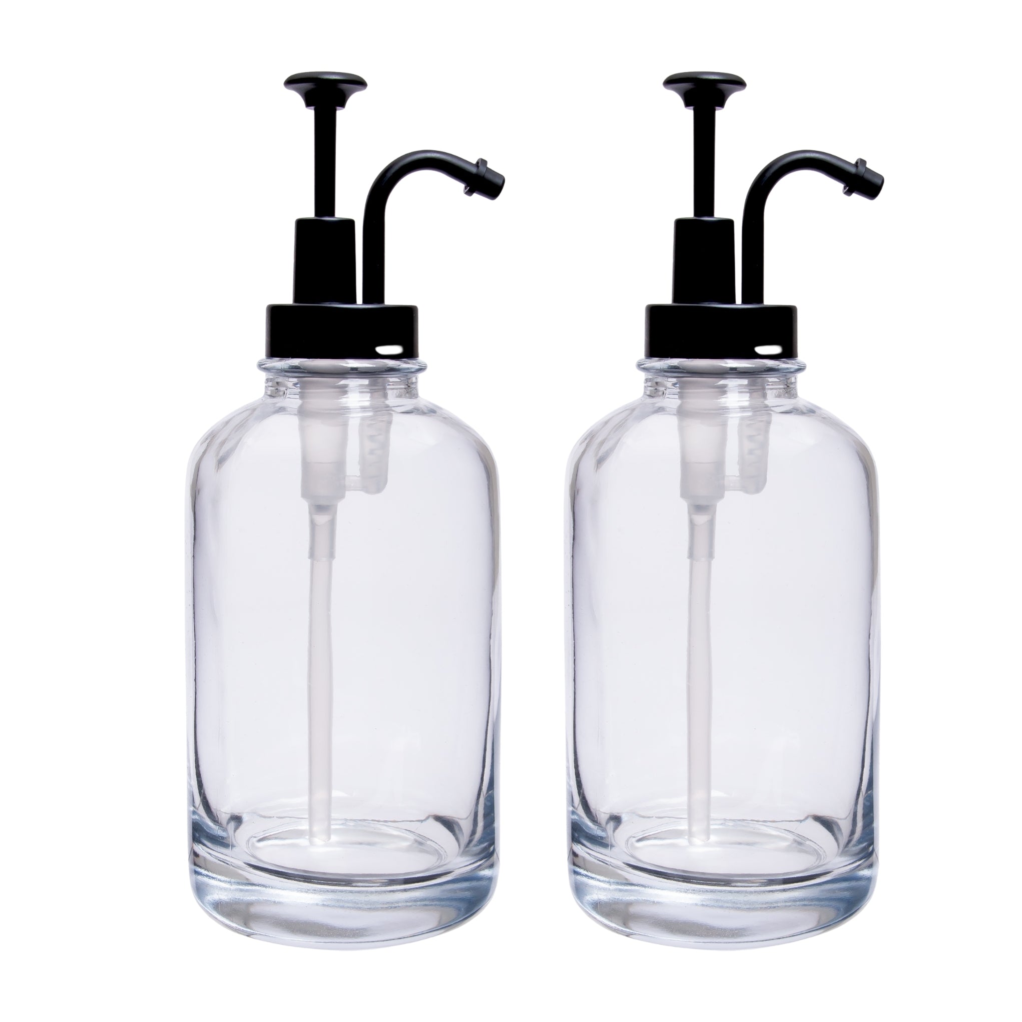 XIVADA Koffiesiroop dispenser - 500 ML - Glas - Zwart - Set van 2