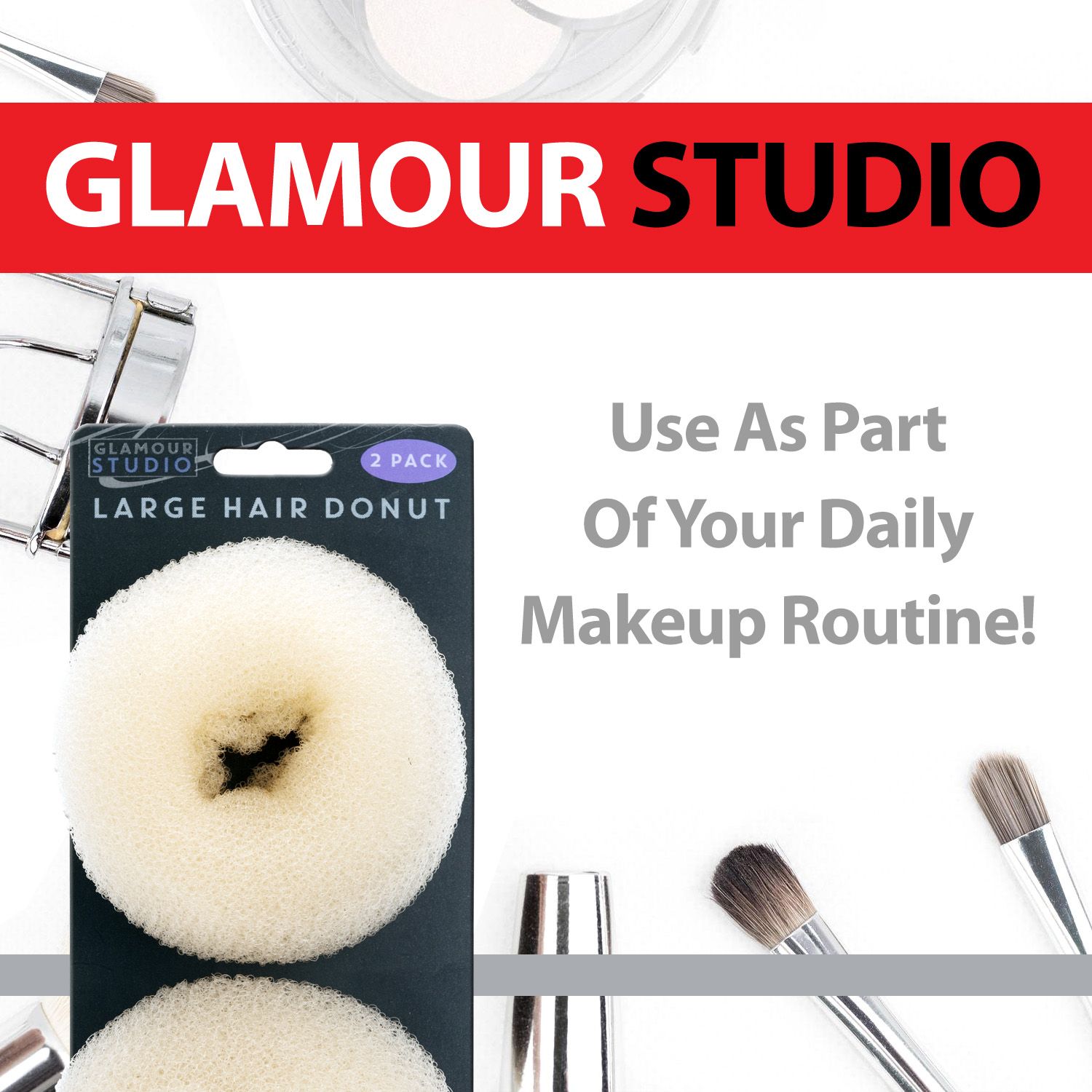 VFM e-Store Large Cream Hair Donuts Glamour Studio (2 Pack)
