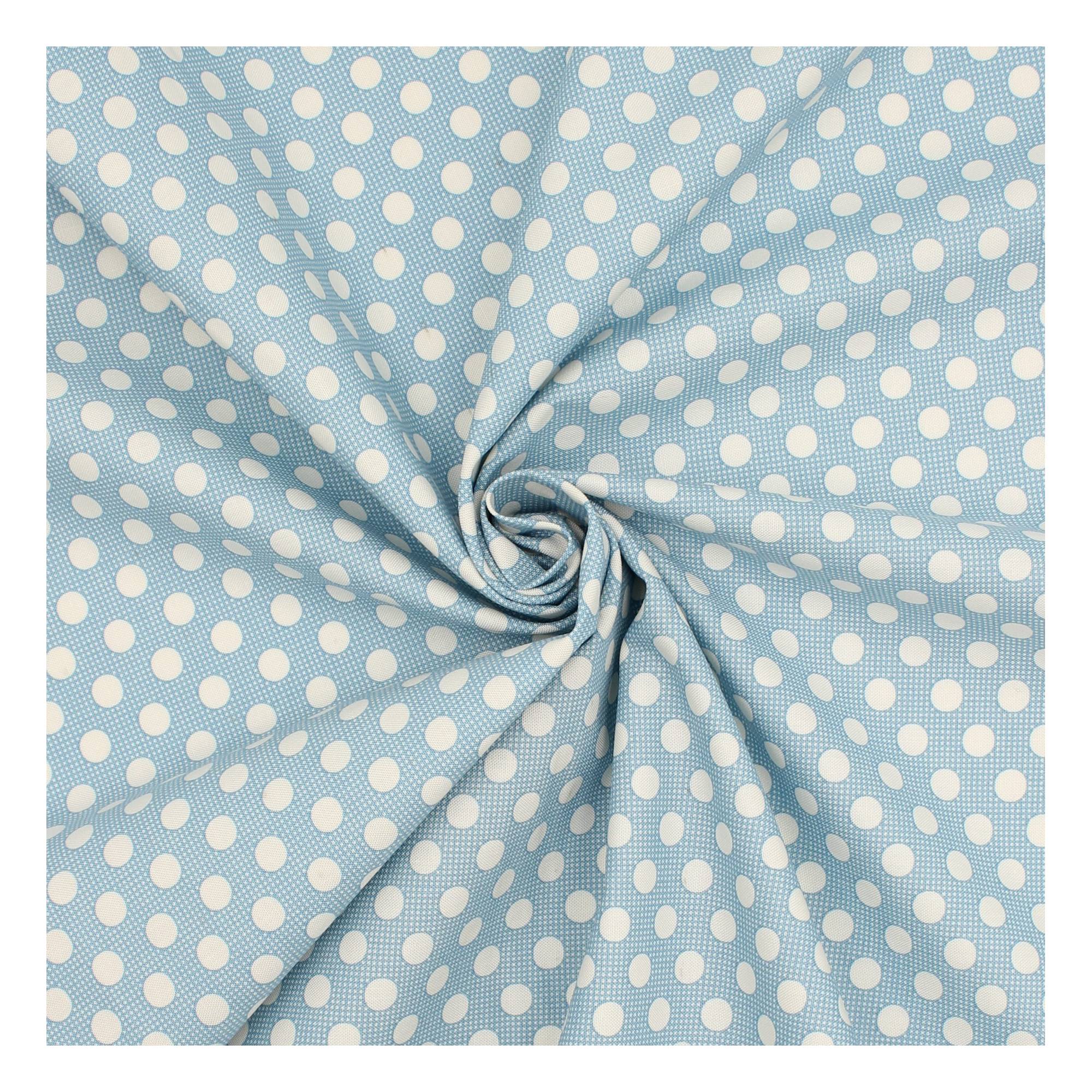 Blue Medium Dot Cotton Fabric?by the Metre
