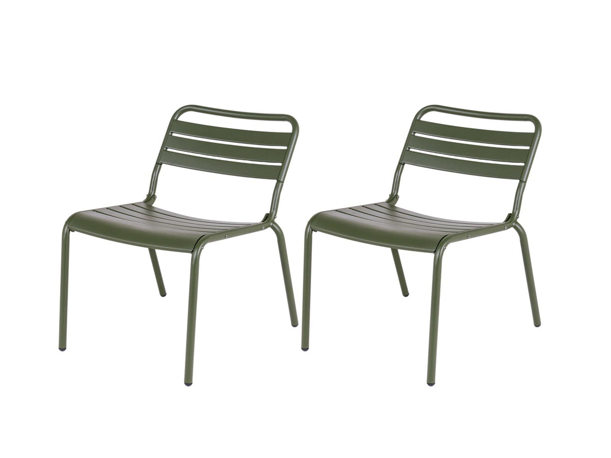 MaximaVida metalen loungestoel Max olijfgroen - doos per 2 stuks