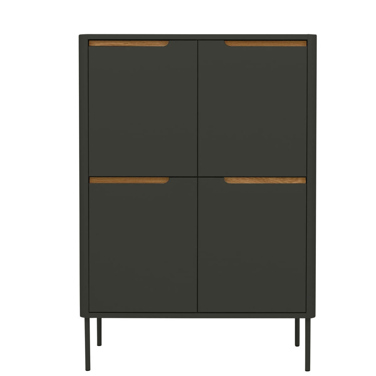 PATIPATI - Armoire design 4 portes en bois gris