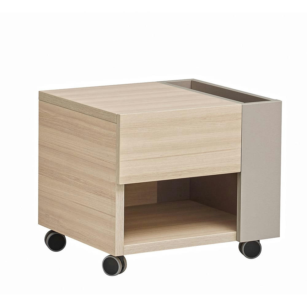 GRAPHIC - Bloc 1 tir sur roulettes effet bois finition bois