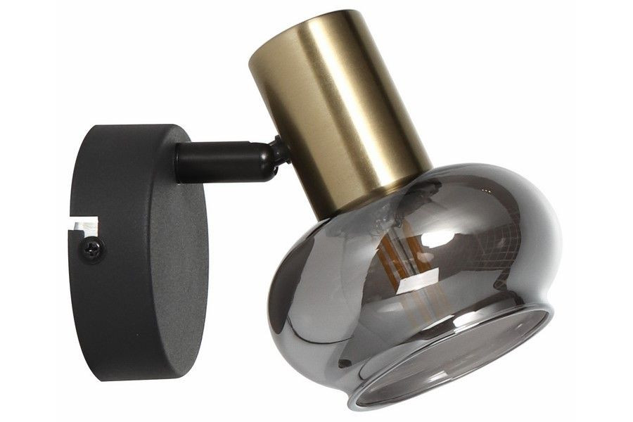 Kinkiet czarno-złoty Lauree 1xE14x40W wym:12x9x14cm IP20 Reality