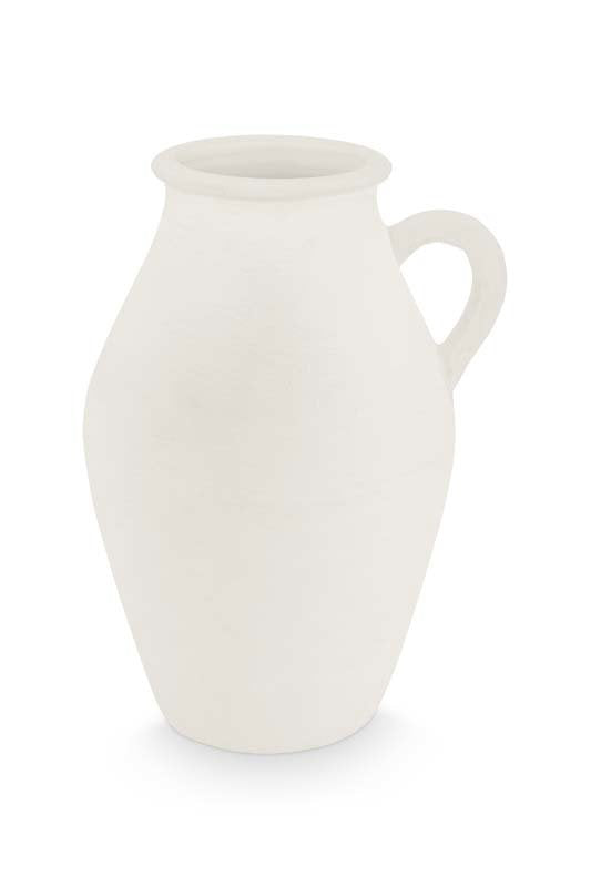 vtwonen Vaas - Terracotta - Wit - 24x36cm