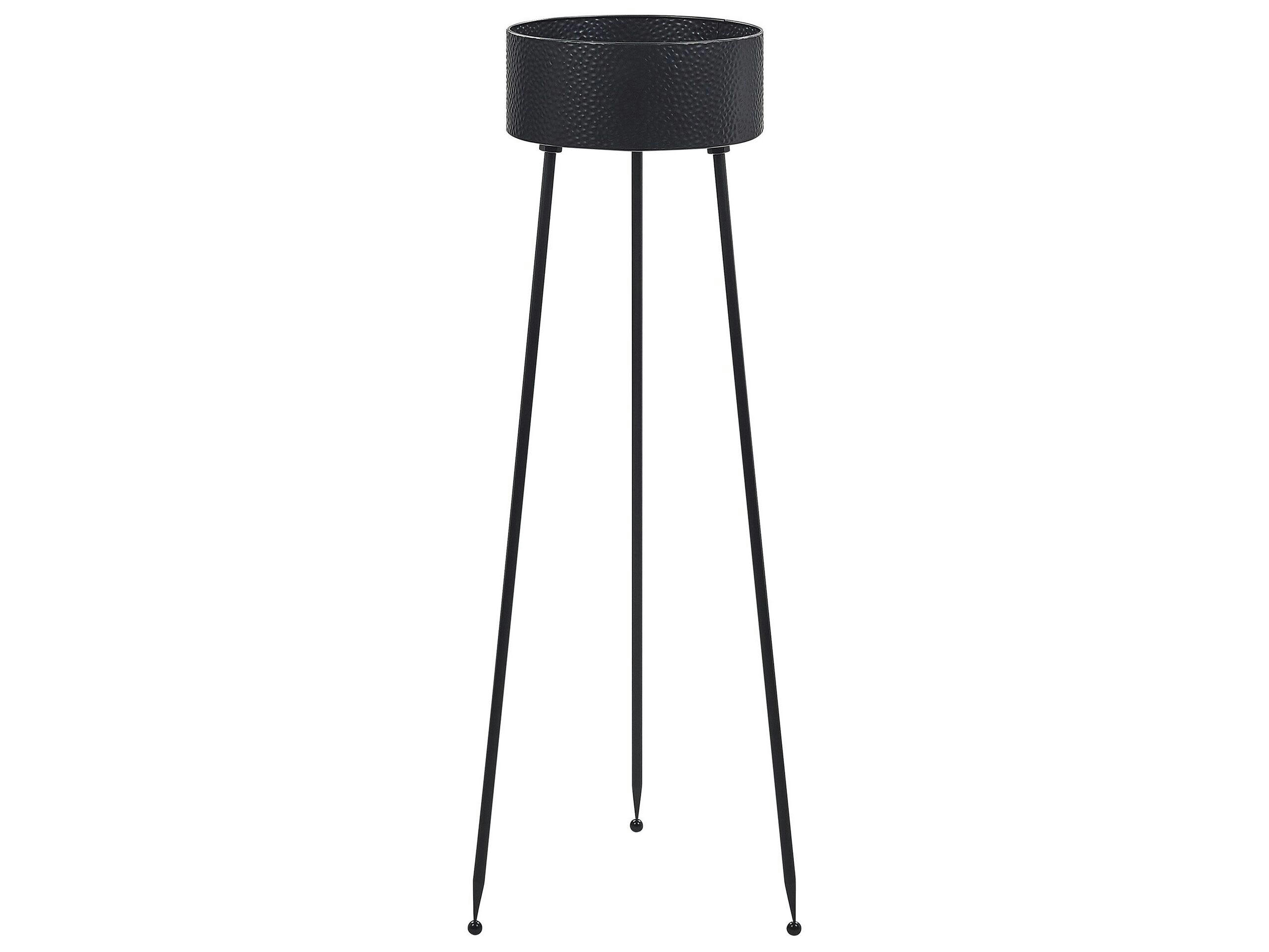 LEIKA - Cache-pot d'extérieur en métal noir H88