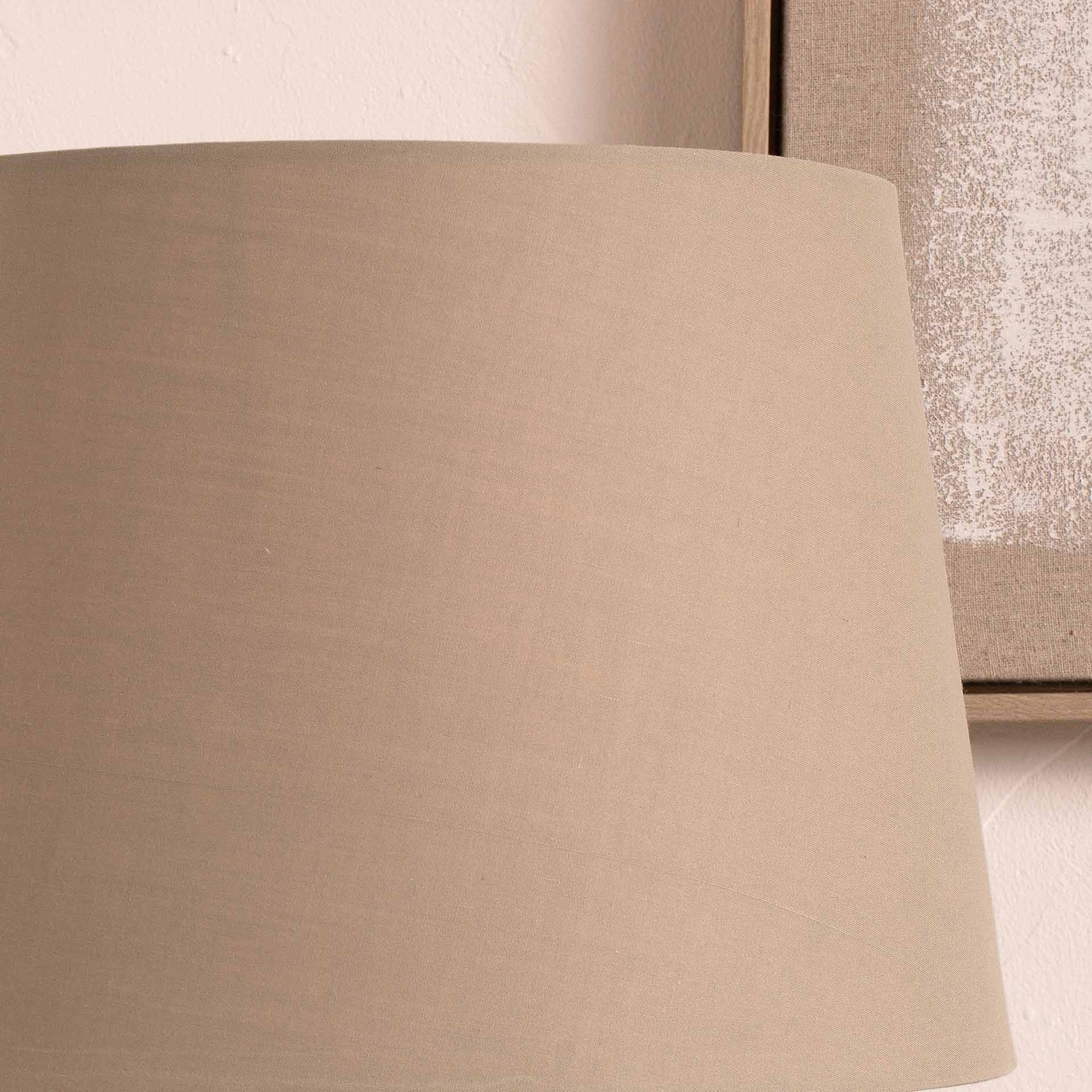 Ruma Taupe Tapered Poly Cotton Lampshade for Table Lamps and Floor Lamps