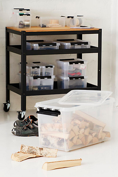 Boîte de rangement transparent avec roulettes Smartstore Classic 70L