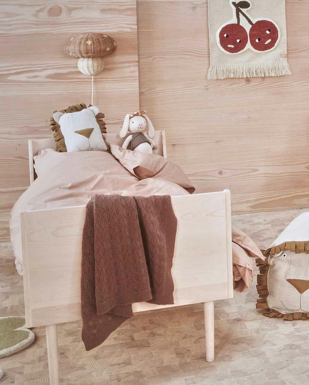 LANA - Couverture marron en laine H80x100cm