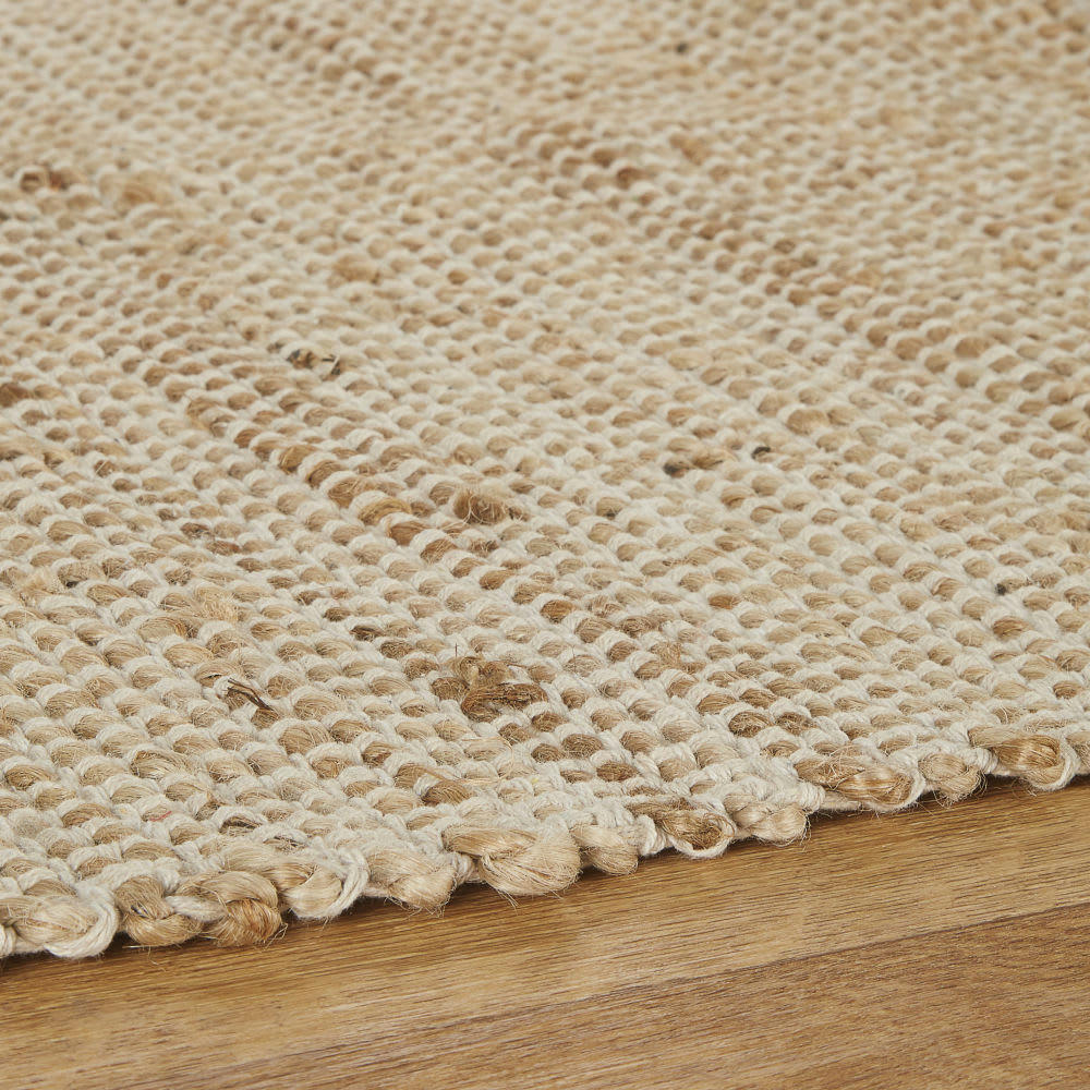 LODGE - Tapis de couloir en jute et coton recyclé à franges 80x300