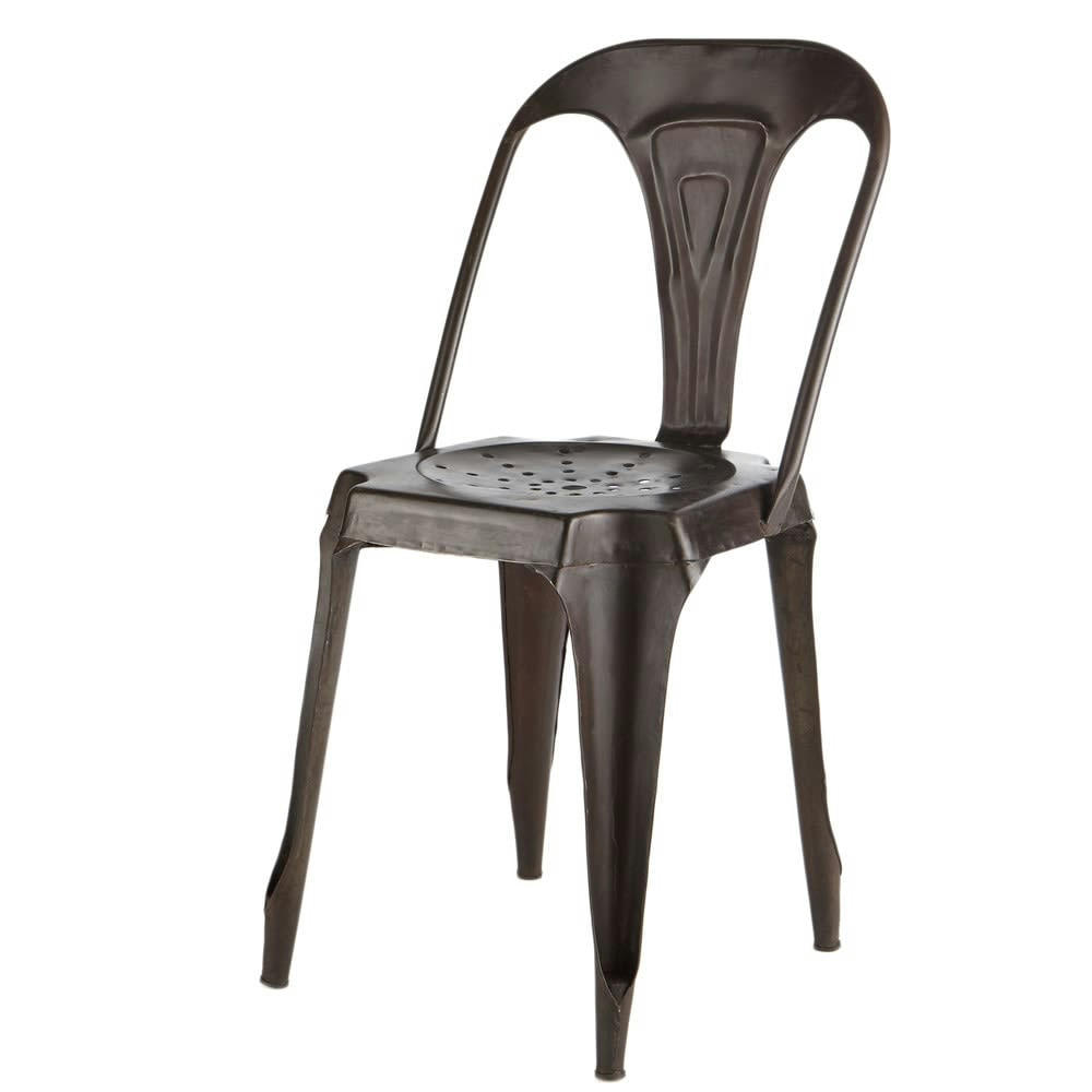 Multipl's - Chaise industrielle en métal noir