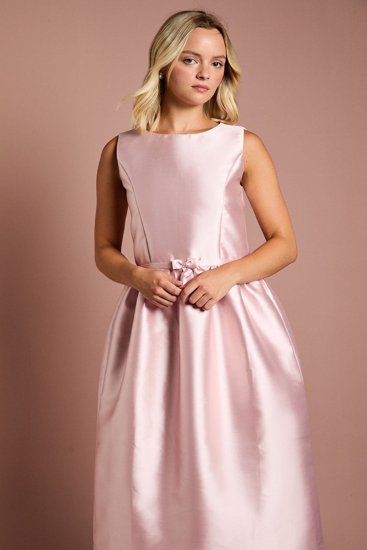 Coast Teen Coast Twill Bow Floral Maxi Bridesmaid Dress