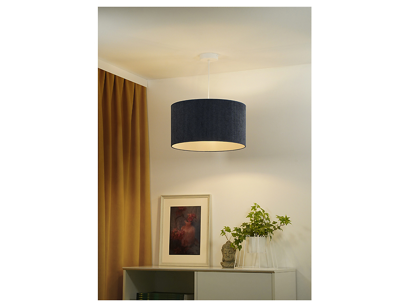 Lampa wisząca Corduroy tkaninowa granatowa