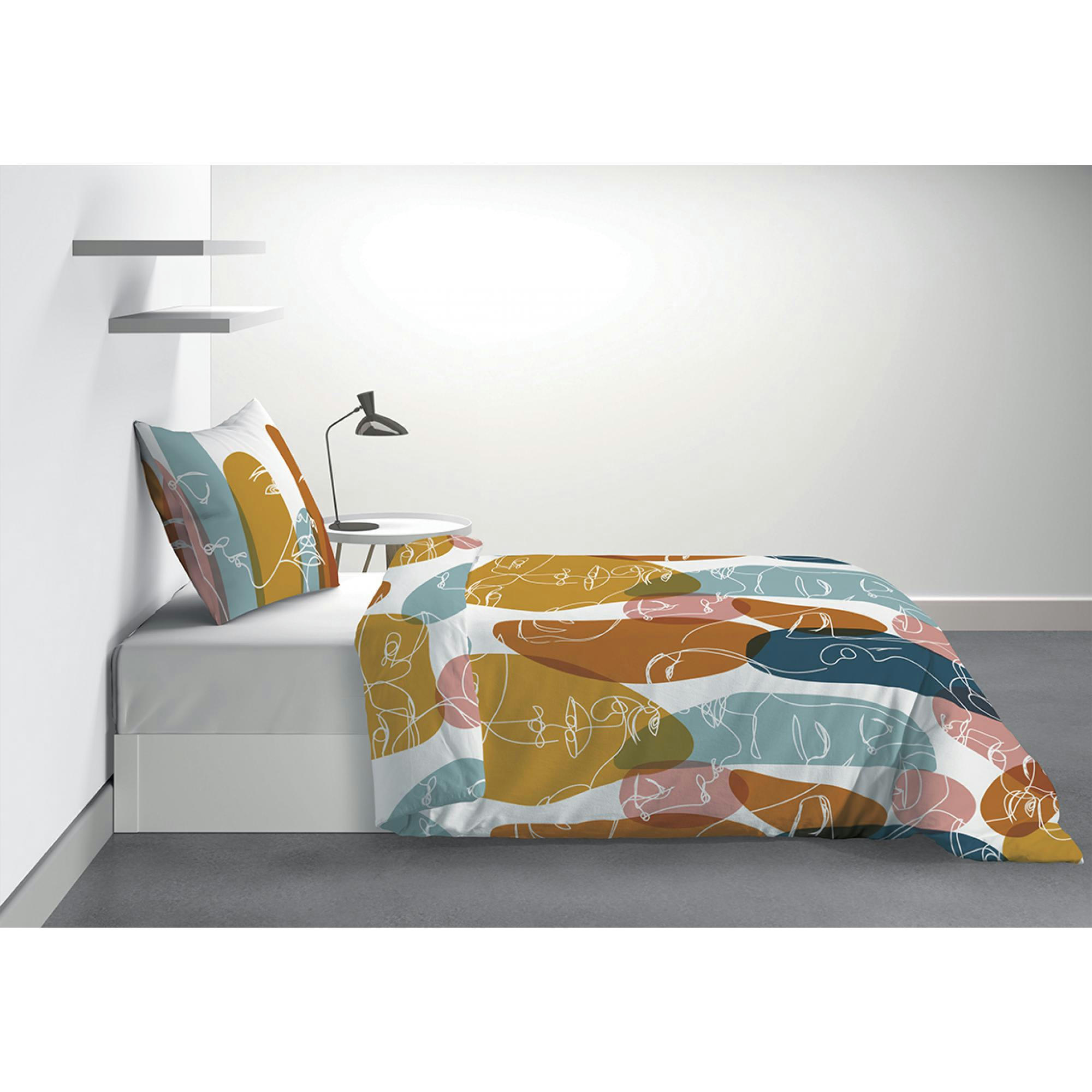 PALOMA - Parure de lit 1 personne  avec housse de couette et taie d'oreiller im