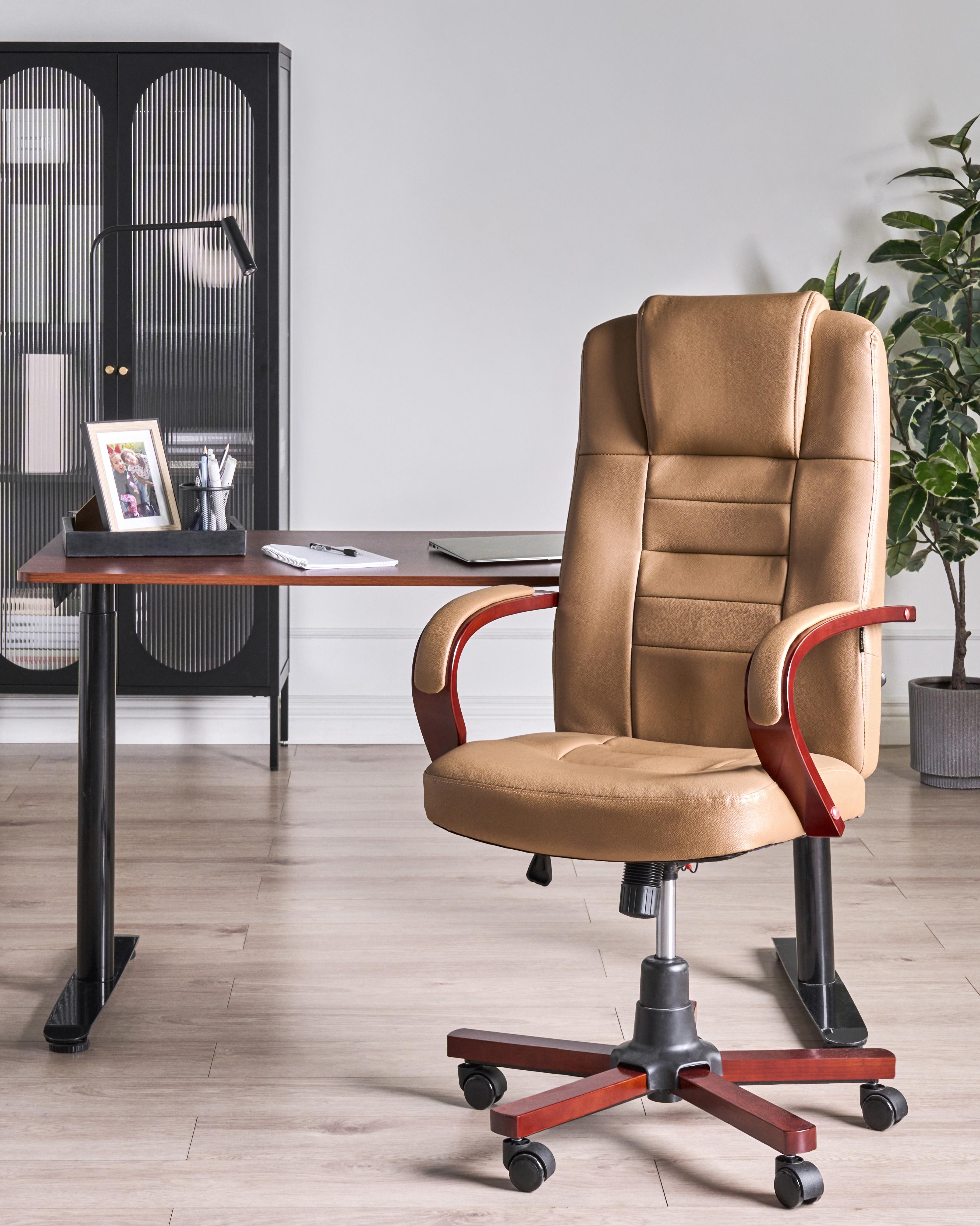 Massage Chair DIAMOND with Heating Leather Light Brown