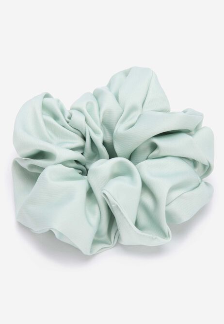 Womens Green Extra Large Satin Scrunchie