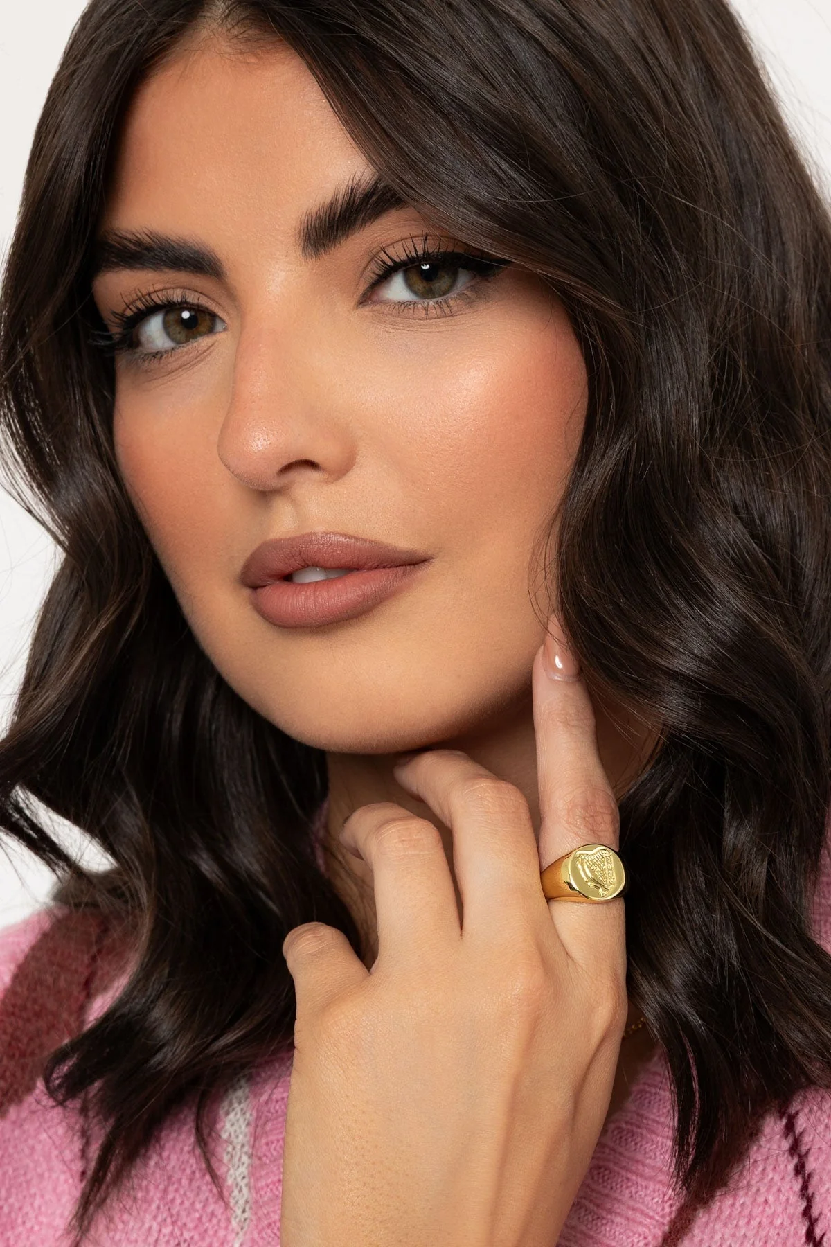 Gold Harp Signet Ring - Size 7