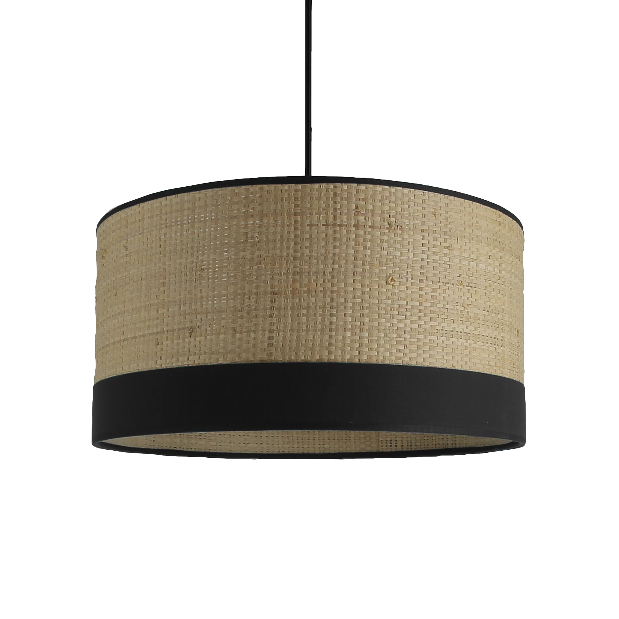 Metropolight Suspension RIO coloris noir er rafia 19 x 38 cm