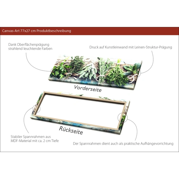 Keilrahmenbild »Herbs on wood«, Rahmen: Holzwerkstoff, natur