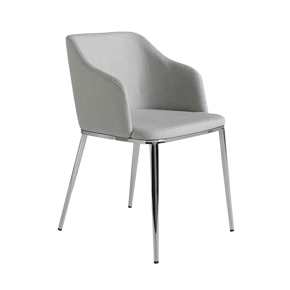 - Chaise en tissu et acier chromé