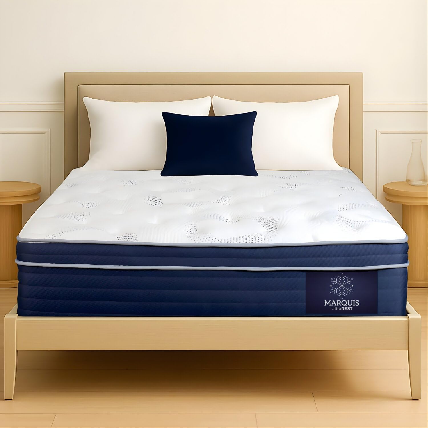 UltraRest 14 Plush Hybrid King/Made In USA/Cool Touch Cover & Cooling Gel Memory Foam/TriZoned Ind Wrapped Coils for Motion Isolation and Pressure Relief/CertiPUR-US Certified/10-Year War