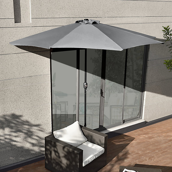 Demi-parasol Gris 300cm x 150cm x 230cm casa.pro