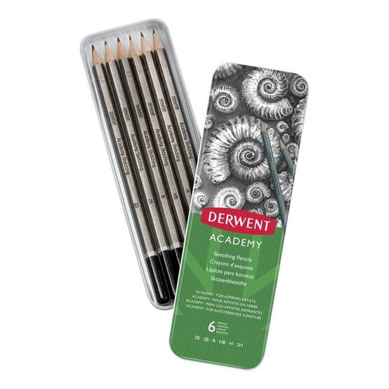 Derwent Academy Sketching Pencils 6 Pack