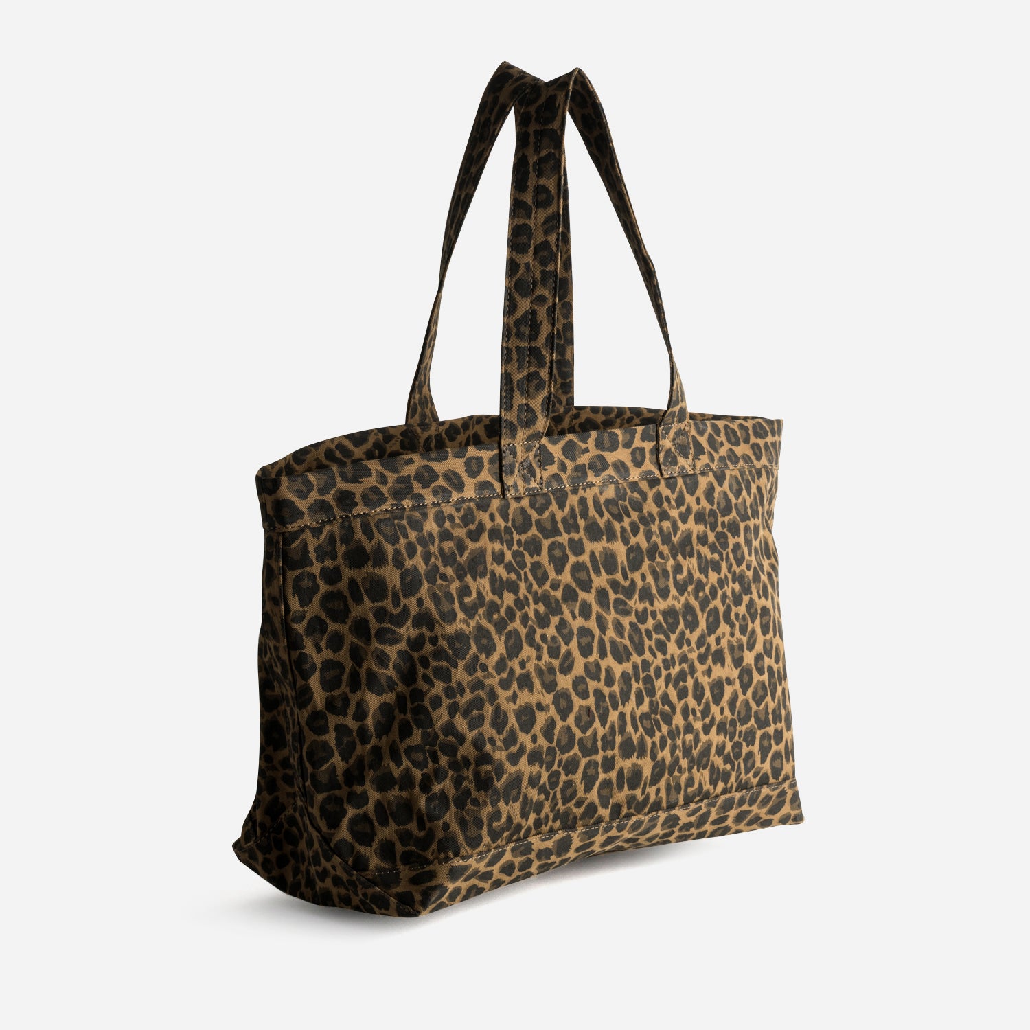 Sac cabas marron motif léopard