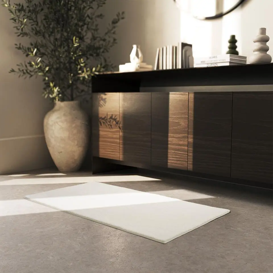 tectake? Kortpolig vloerkleed Soft Zone 60 x 110 cm - Cr&egrave;me