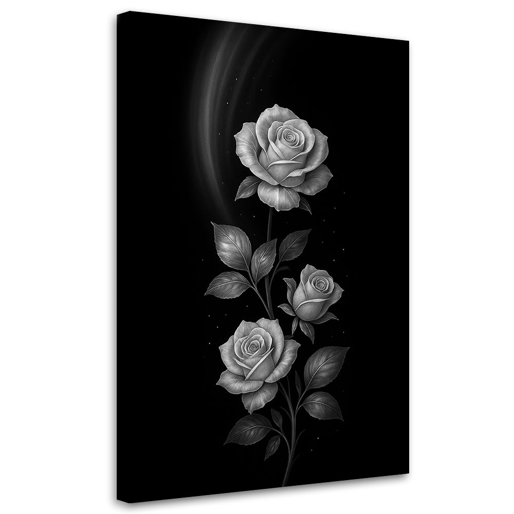 Obraz canvas do salonu sypialni, Kwiaty Srebrne róże 20x30