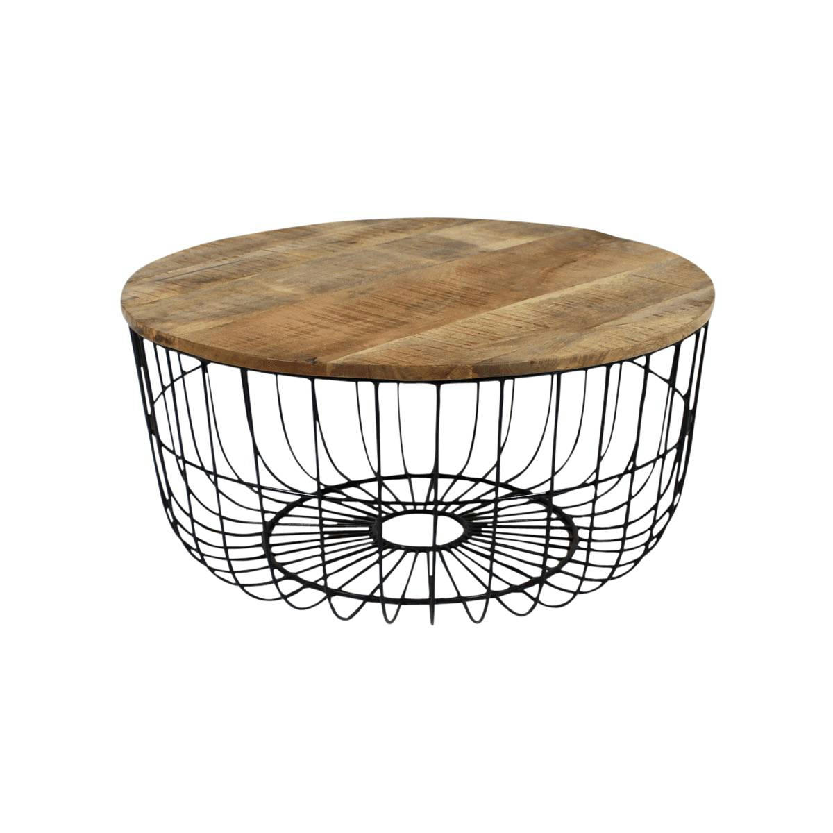 MIM - Table basse en bois noir 90 cm