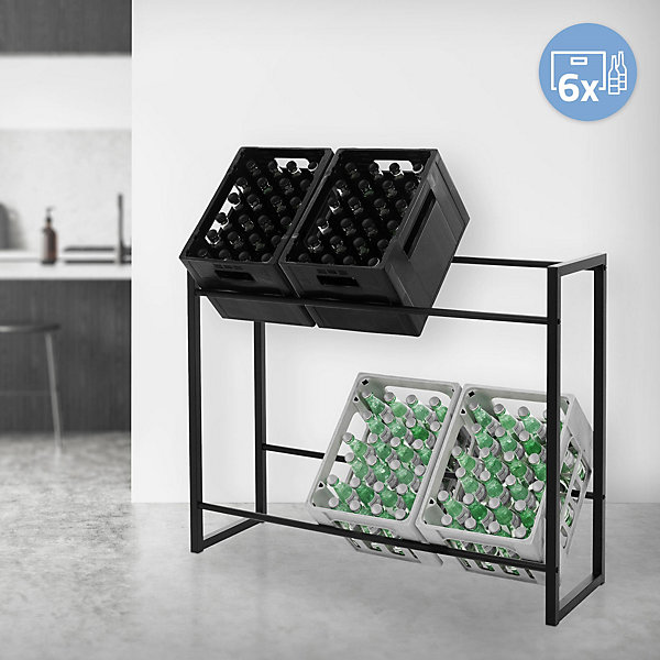 Etagere pour Caisses de Boissons 6-8 Caisses, 104x32x82,5 cm, Acier