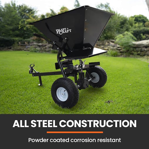 NNEMB 160L Tow Behind Broadcast Seed and Fertiliser Spreader, 158kg Load, Heavy Duty