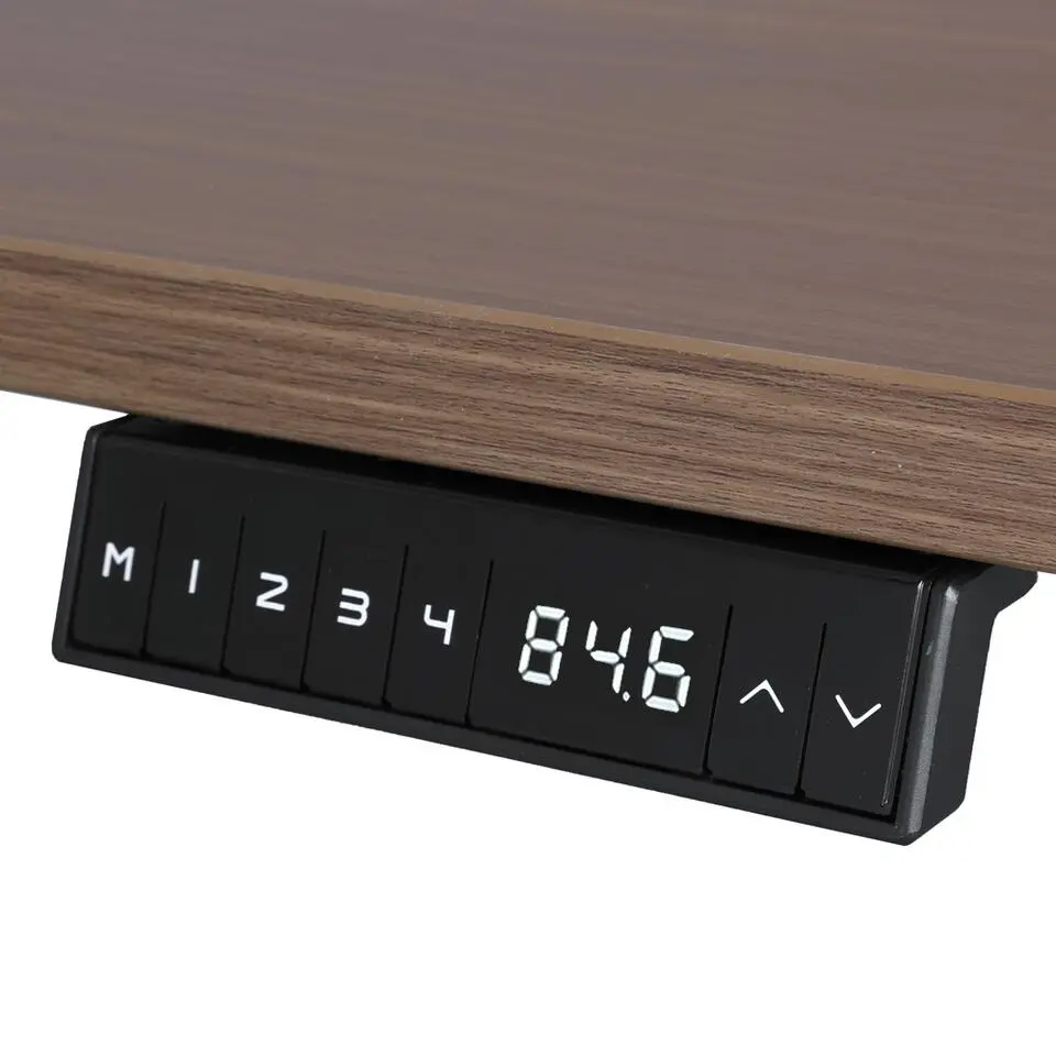 Elektrisch verstelbaar bureau - 180x80 cm - Dual motor - Zwart / Donker eiken