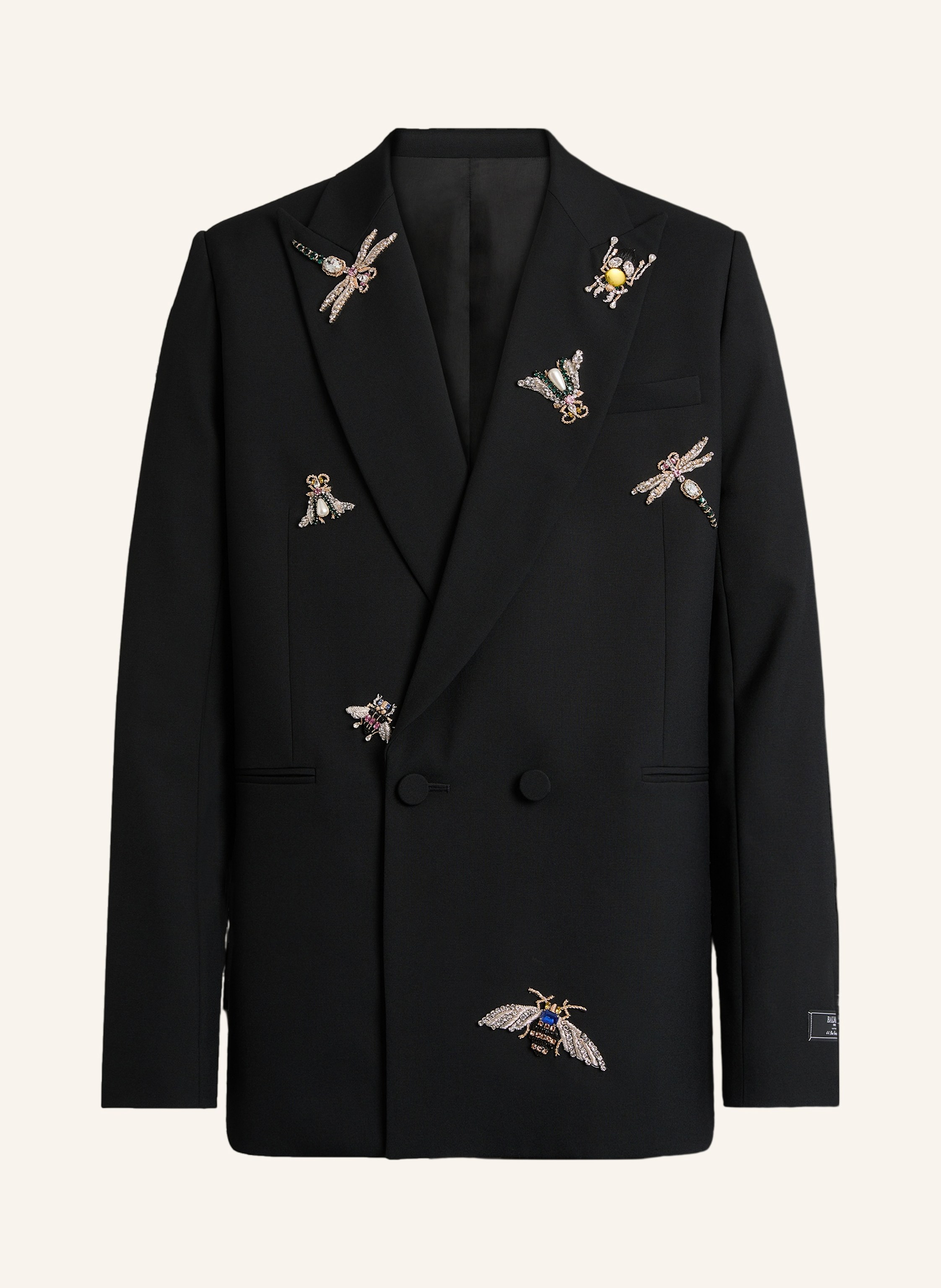 BALMAIN Bestickte Balmain Insect Jacke aus Wolle und Kristallen