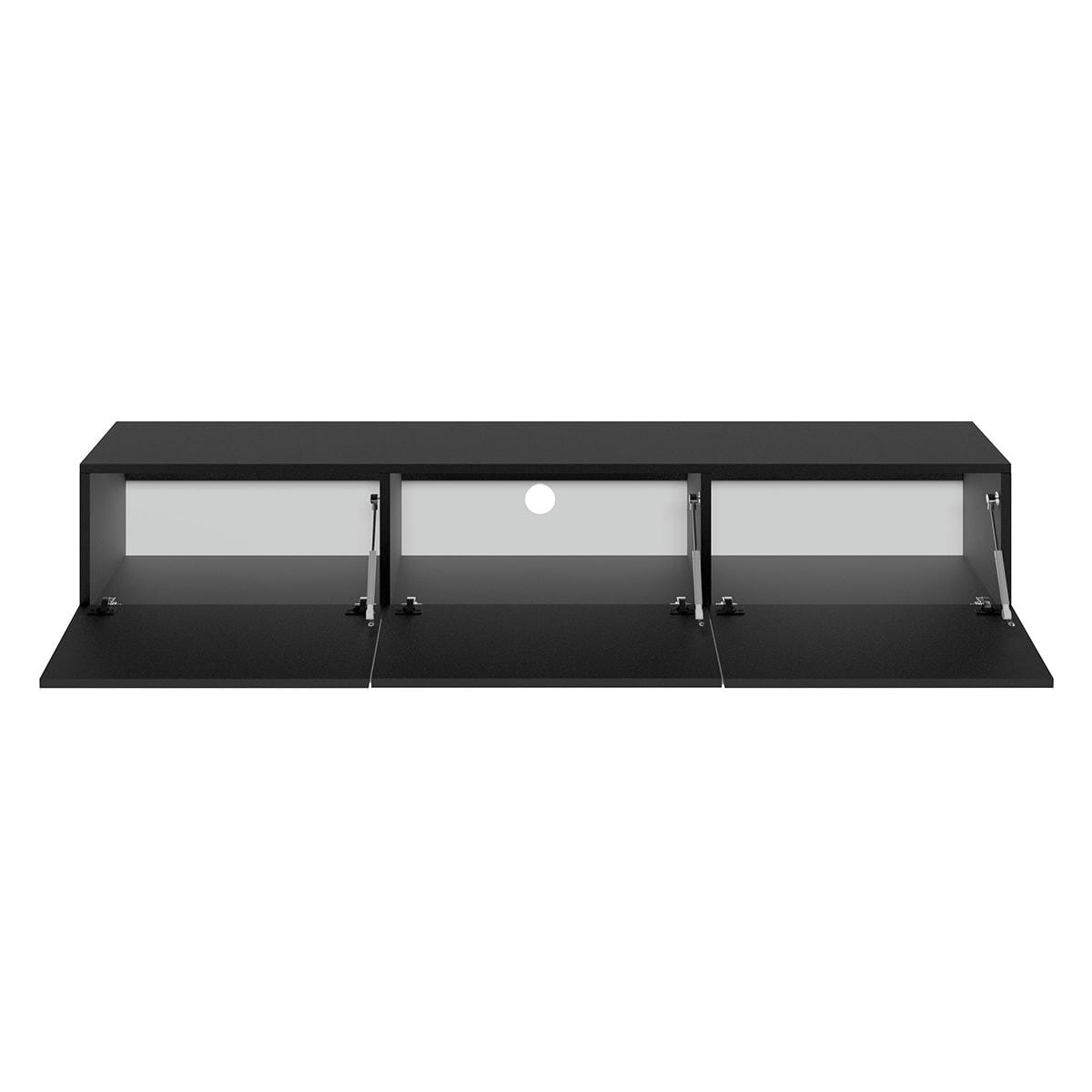 - Meuble tv mural 3 portes 180 cm noir