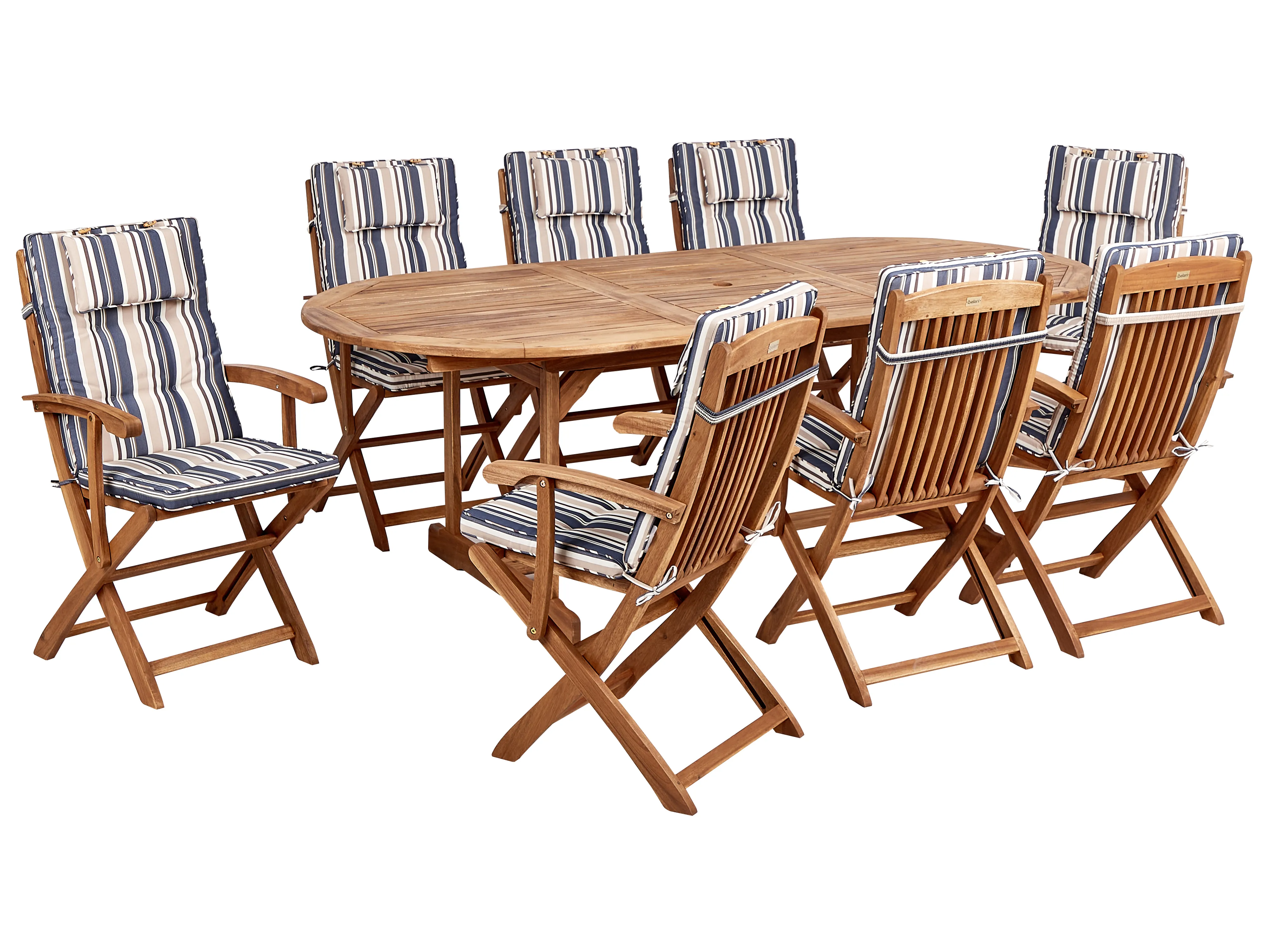 Garden Dining Set 8 Seater MAUI II with Cushions Acacia Wood Multicolour