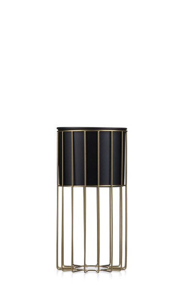 Kwietnik nowoczesny 42 cm złoto czarnym LOFT