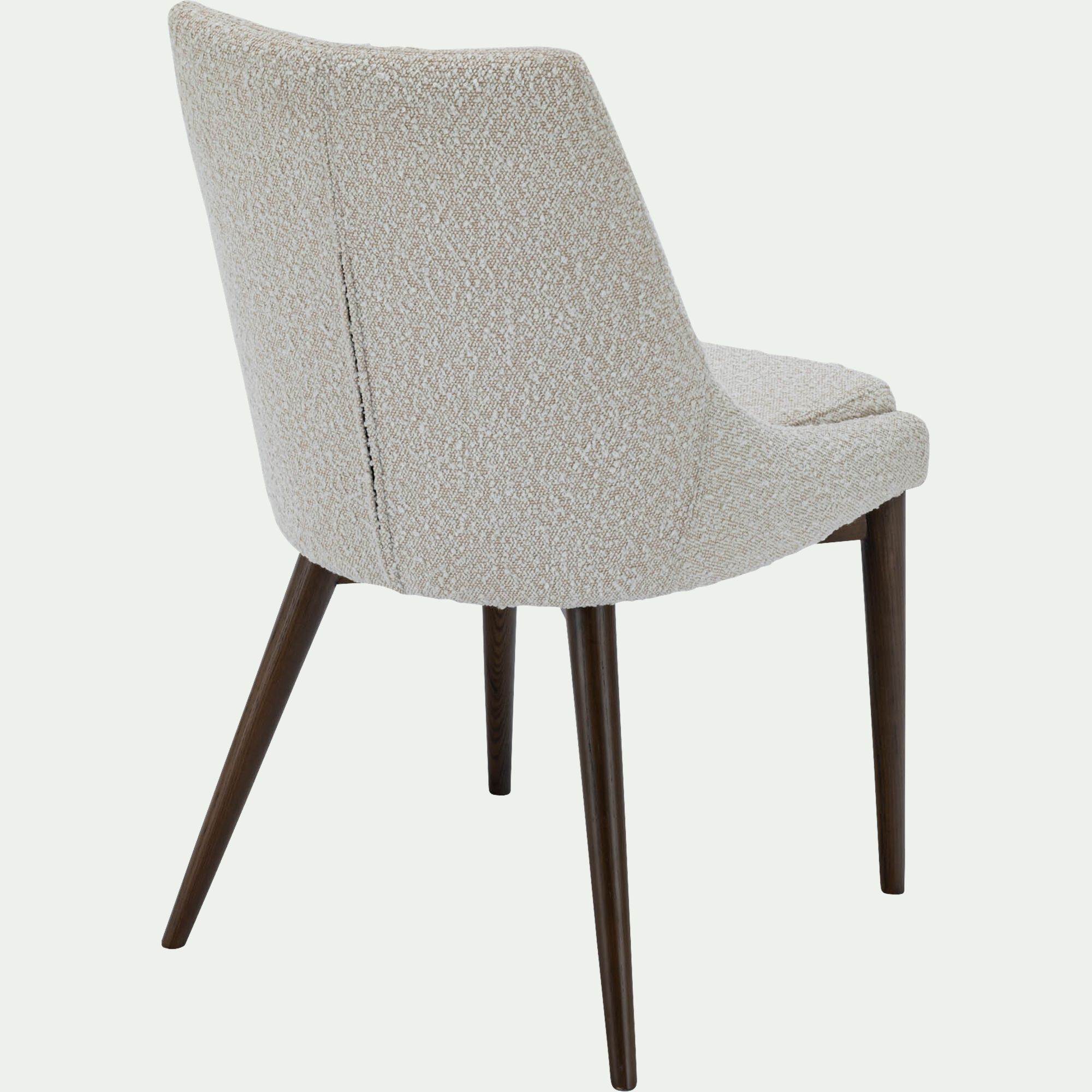 ABBY - Chaise de repas en tissu bouclette rasé - blanc écru