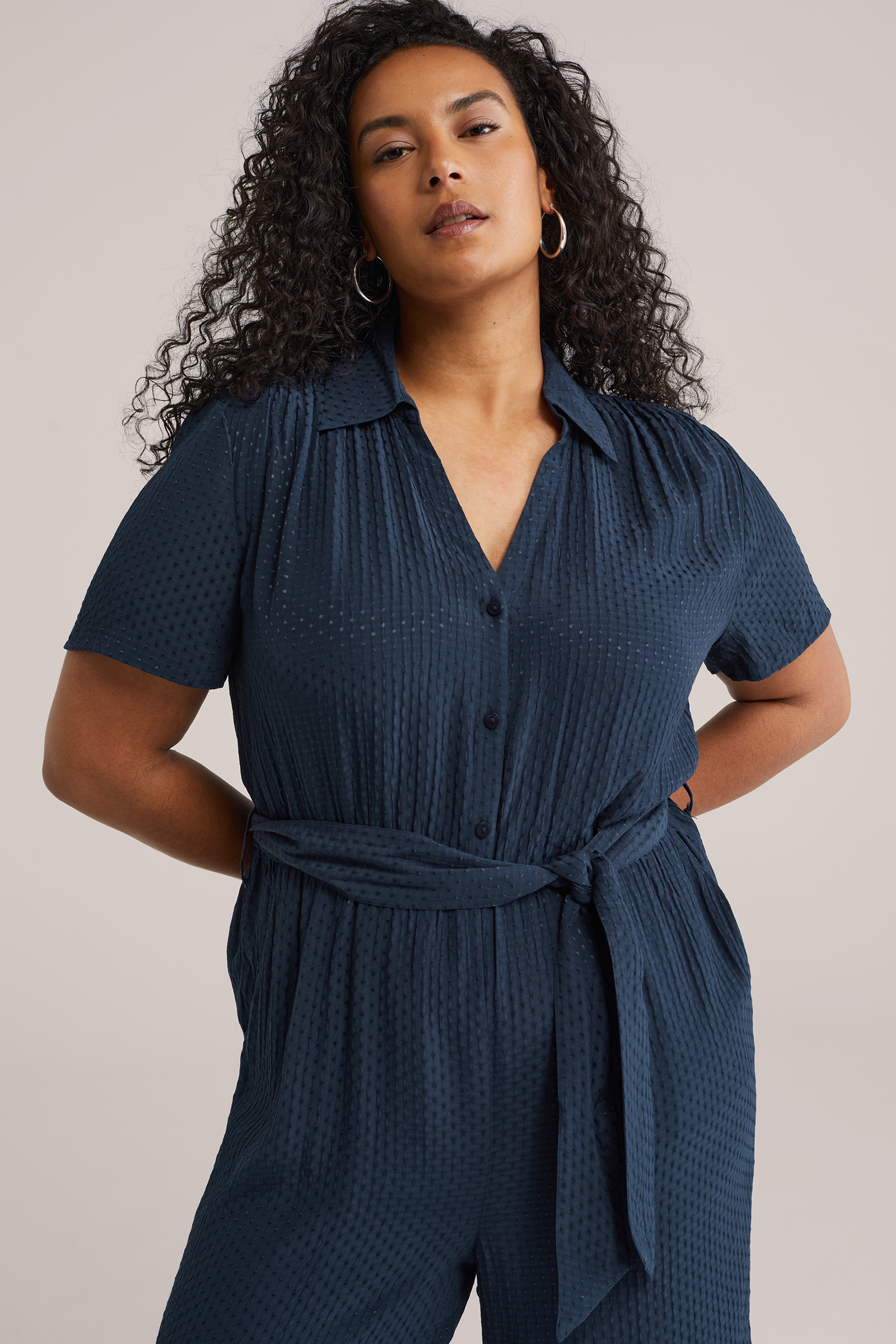 Dames jumpsuit met structuur - Curve