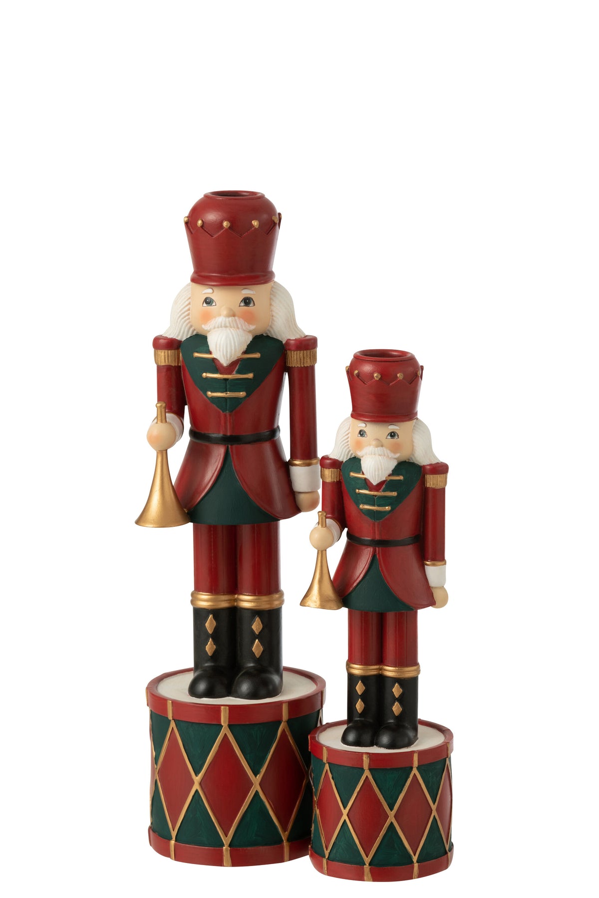 J-Line kaarshouder Notenkraker - polyresin - rood/groen - large