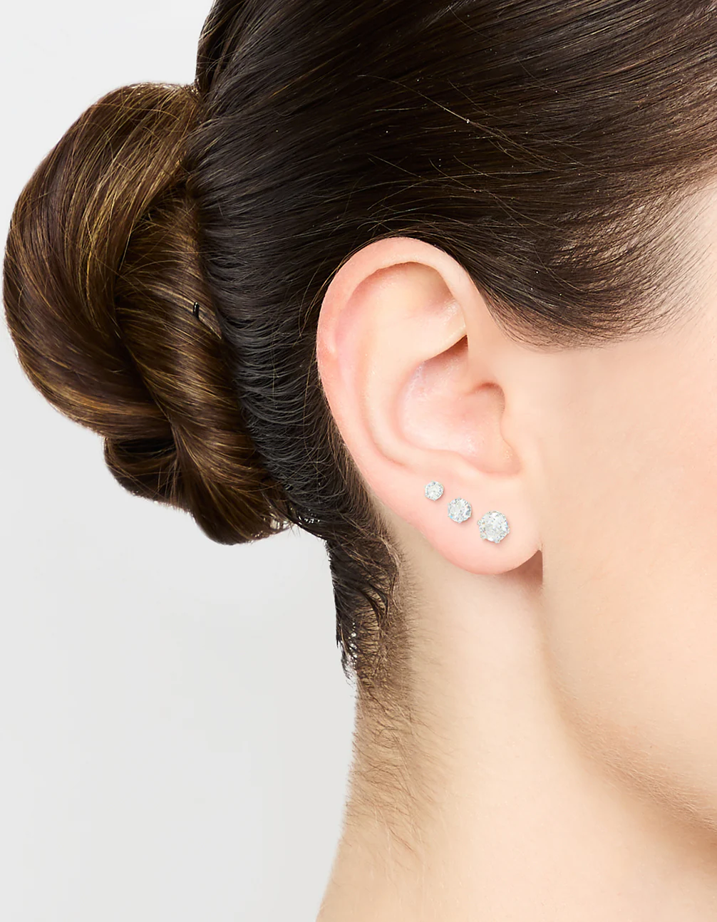 Waterproof Stainless Steel Cubic Zirconia Stud Earrings Pack