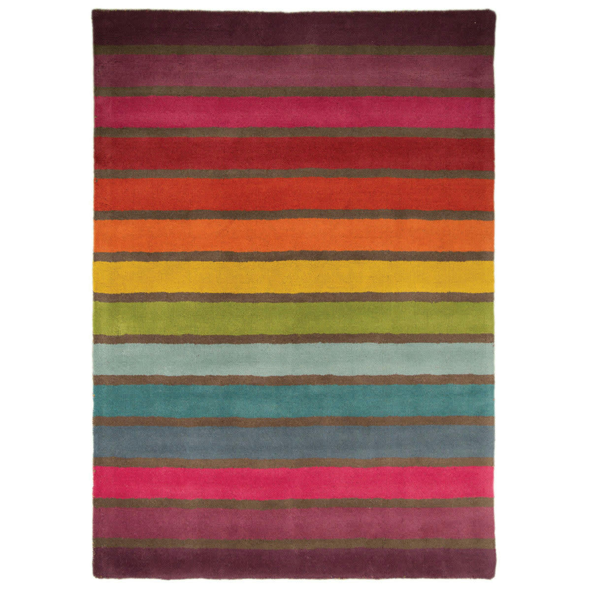 FR DESIGN - Tapis coloré en pure Laine Multicolore 80 x 150