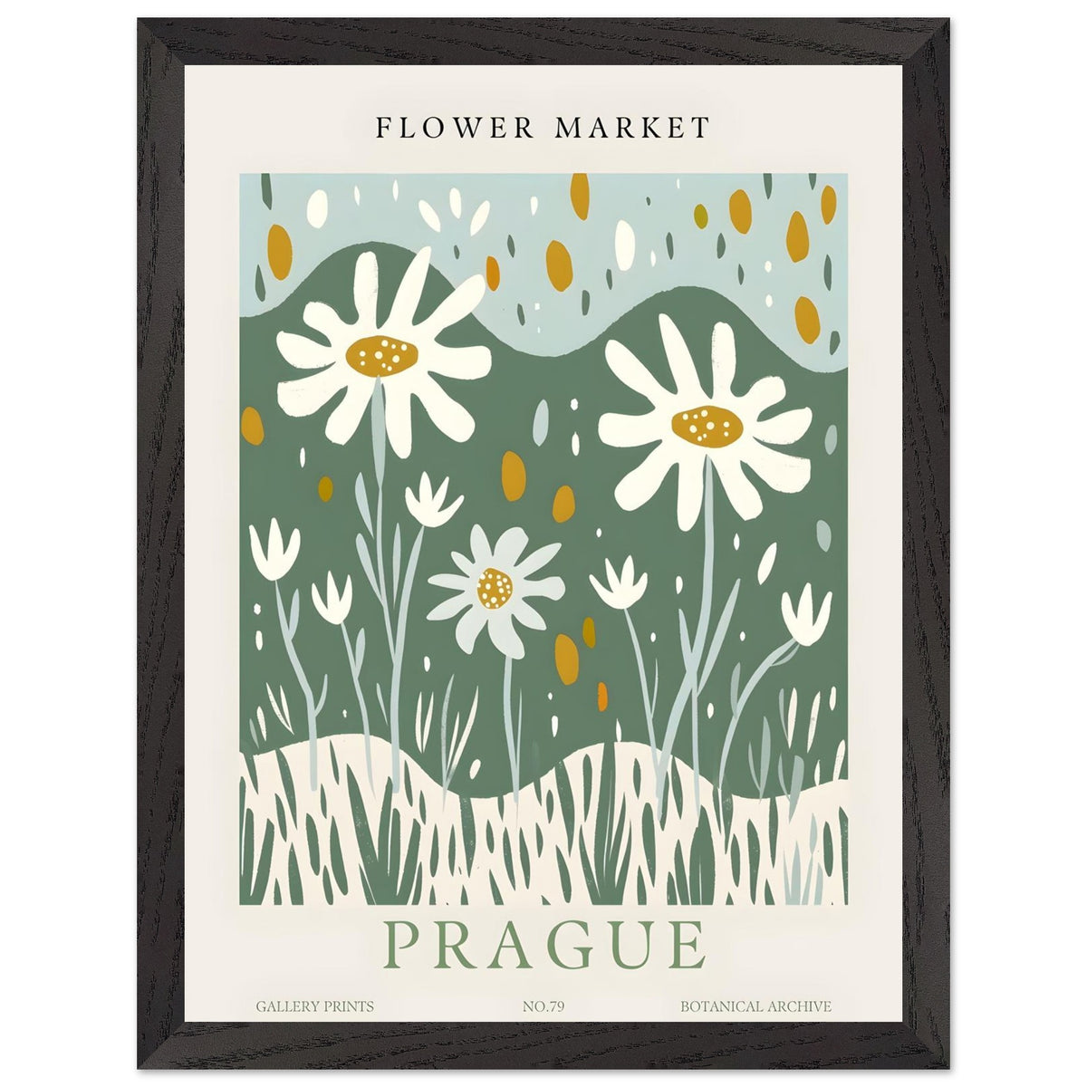 Artfulprints Poster met Lijst Flower market - Prague II  - 30x40 cm - Meerkleurig