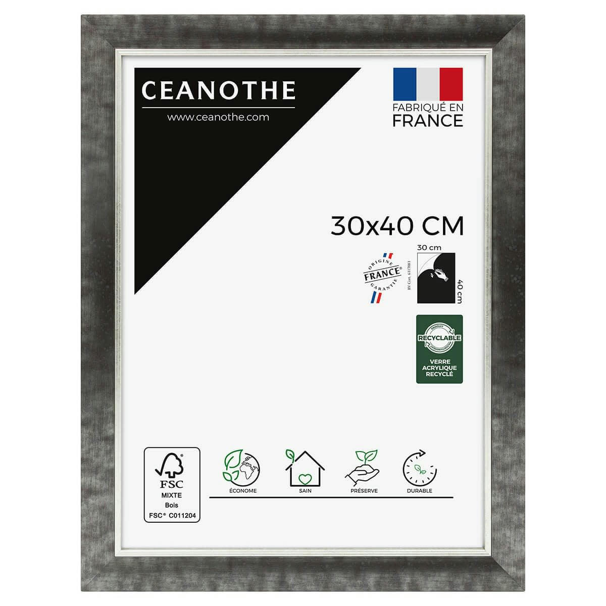 HADES - Cadre photo acier 30x40 cm résine recyclée