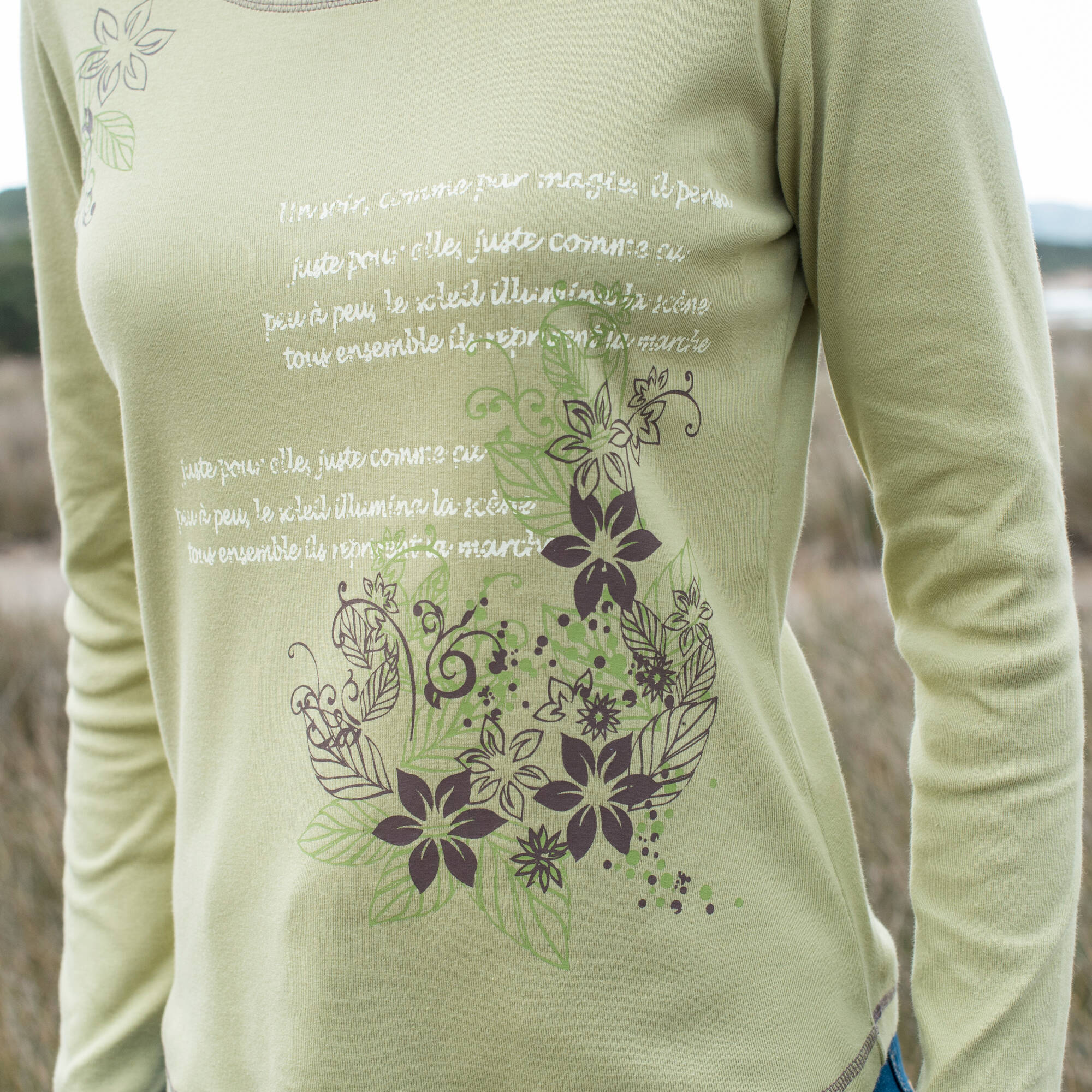T shirt manches longues imprimé fleuri