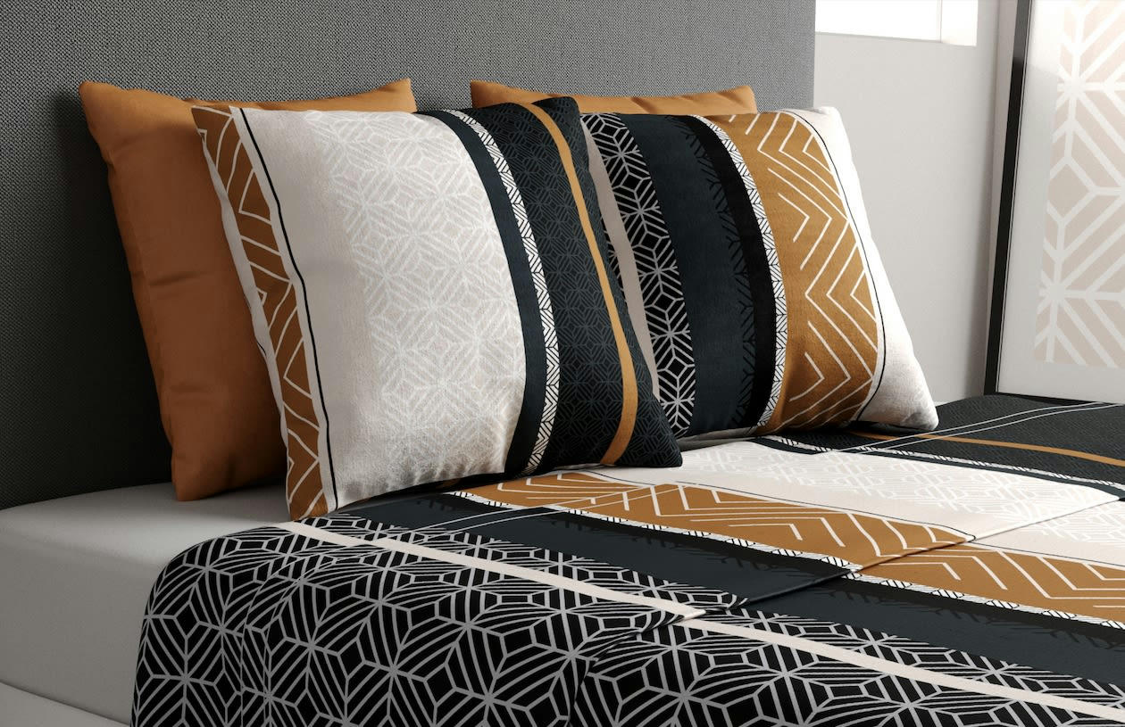 TROPHÉ - Parure de drap coton gris 240x300 cm